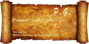 Pummer Győző névjegykártya
